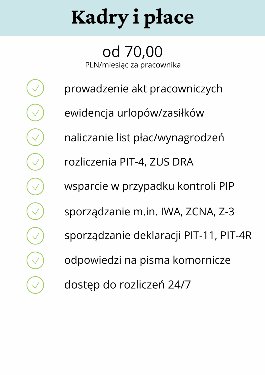 prowadzenie księgowości cena