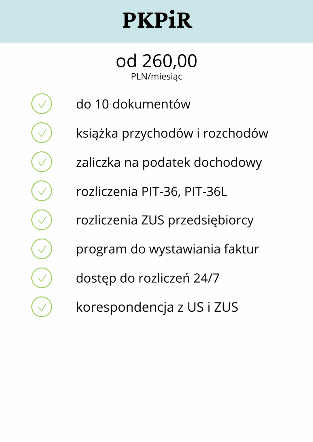 prowadzenie księgowości cena